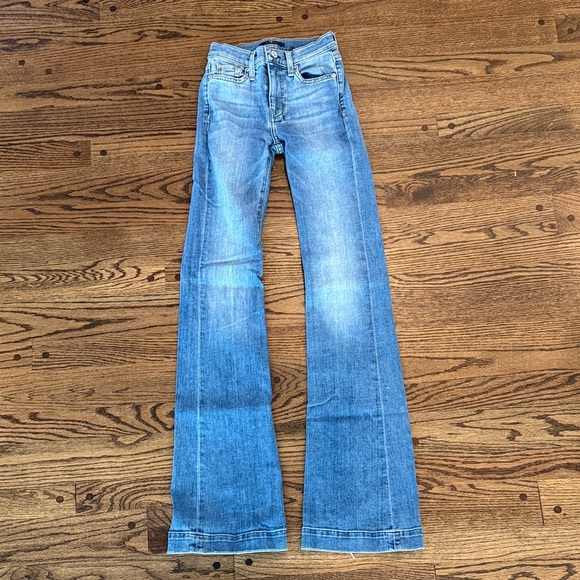 7 For All Mankind Light Blue Flare Jeans - Picture 1 of 3